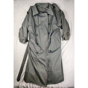 Men’s London Fog Double Breasted Trench-Coat 42 Reg‎ Gray w Zip Out Lining